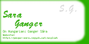 sara ganger business card